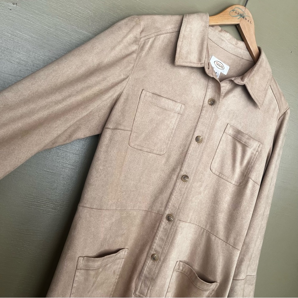 Talbots Faux Suede Shirt Dress Vintage Korea Size 8 - Picture 3 of 9
